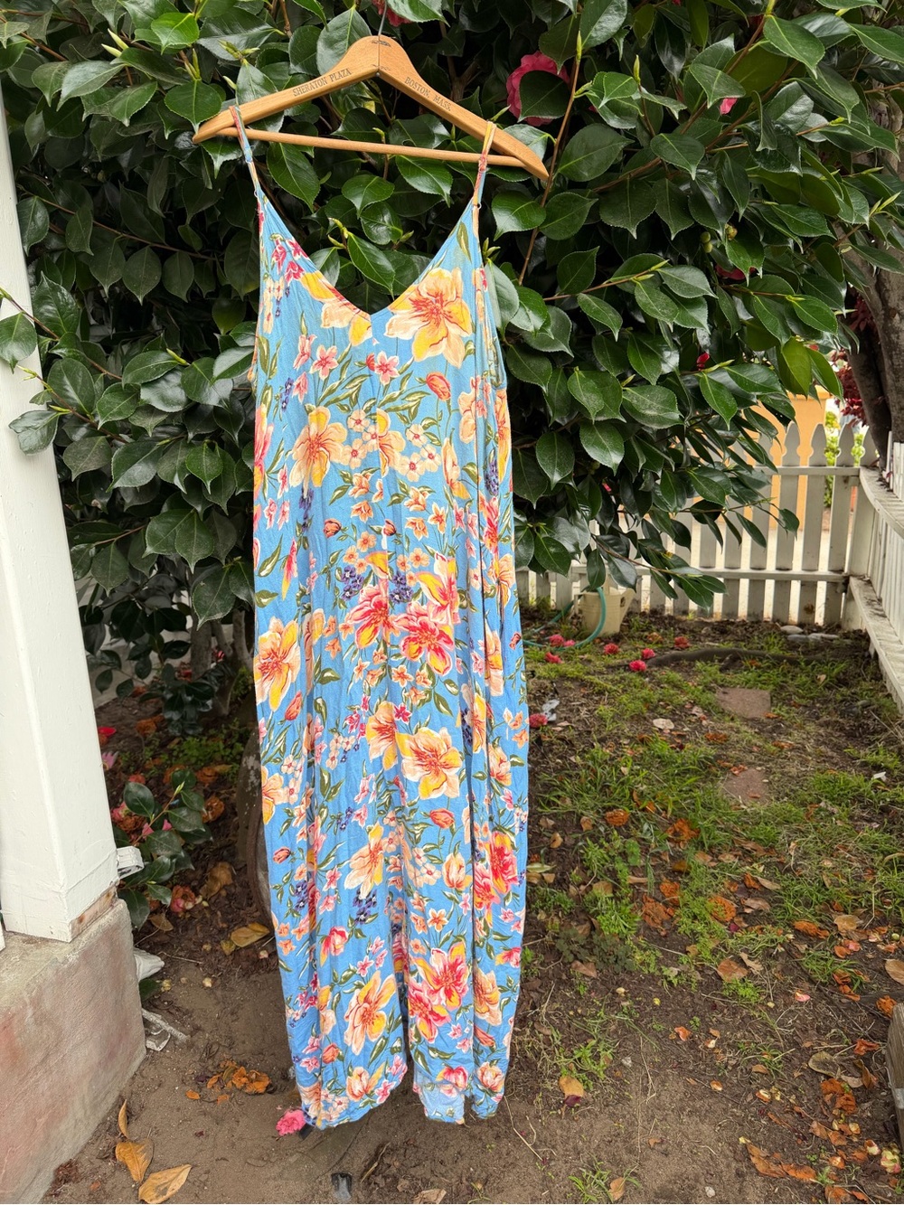 Lovestitch Soft Blue Floral Maxi Slip Hawaiian Dress